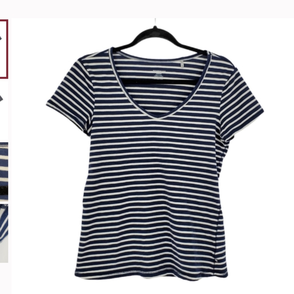 Toad & Co Marley SS Tee Striped V-neck Size Small